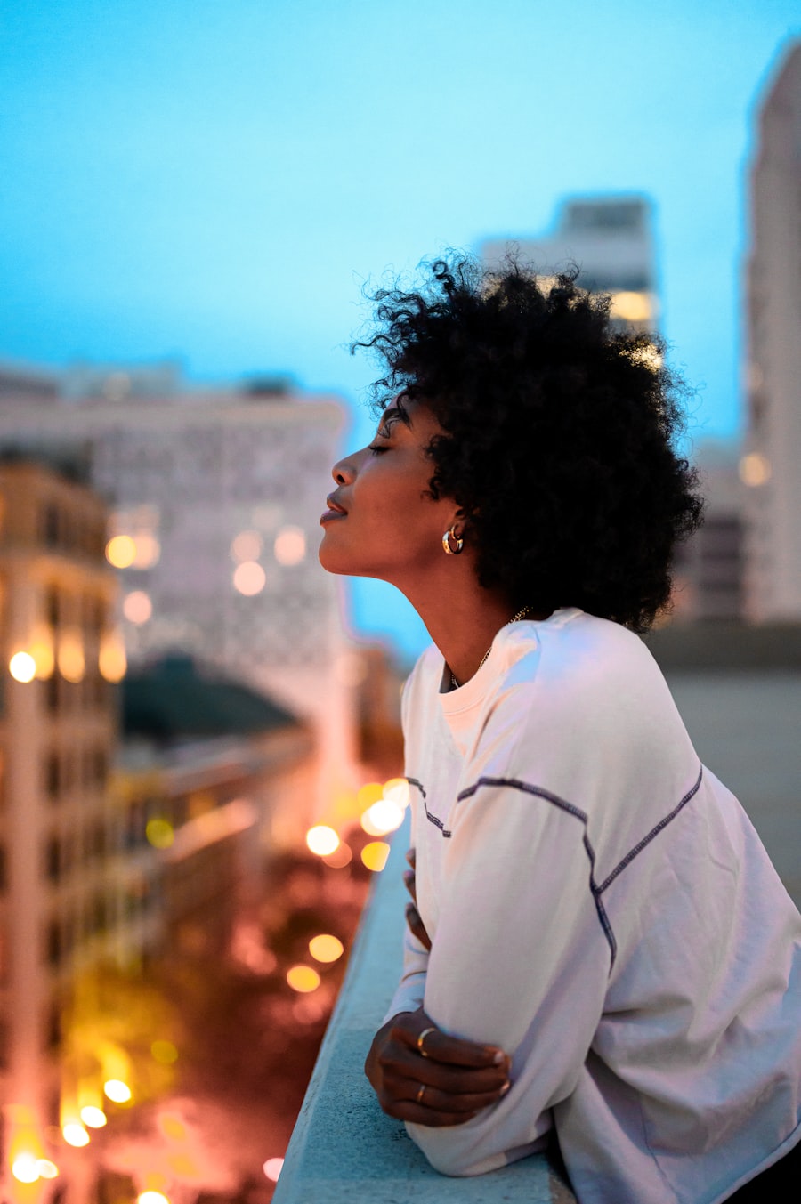 Portrait of a designer looking toward the light